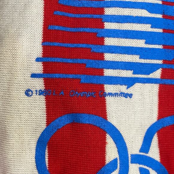 Vintage Levi's 1980 Los Angeles USA Olympic Committee Tank Top Crop Stripes Sz S - Picture 6 of 13
